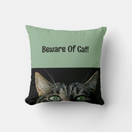Almofada Cuidado com o Travesseiro Quadrado de Gato