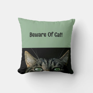 Almofada Cuidado com o Travesseiro Quadrado de Gato