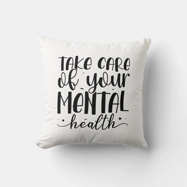 Almofada Cuide da sua saúde mental (Frente)