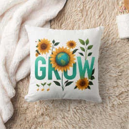 Almofada Cultive o Design Eco Girassol da Terra