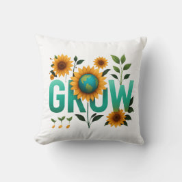 Almofada Cultive o Design Eco Girassol da Terra