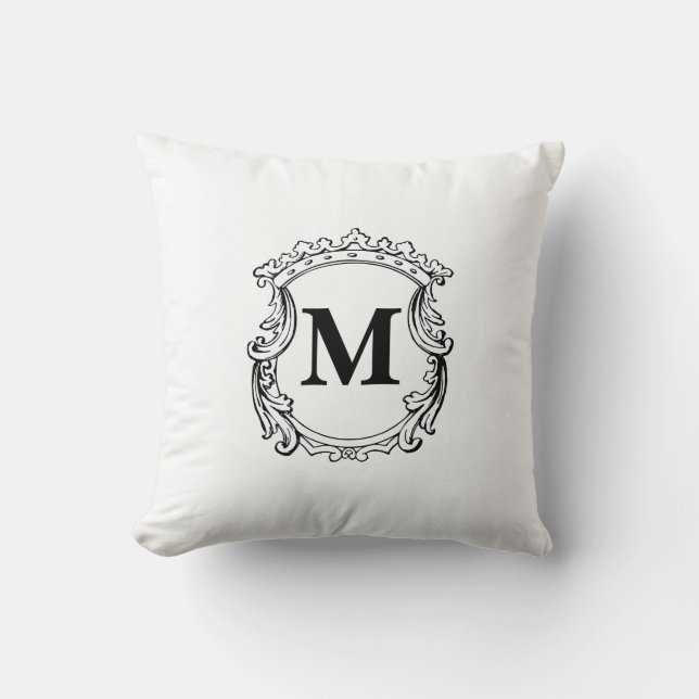 Almofada Cume Monograma Personalizado Elegante (Frente)