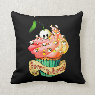 Almofada Cupcake doce & mortal do crânio