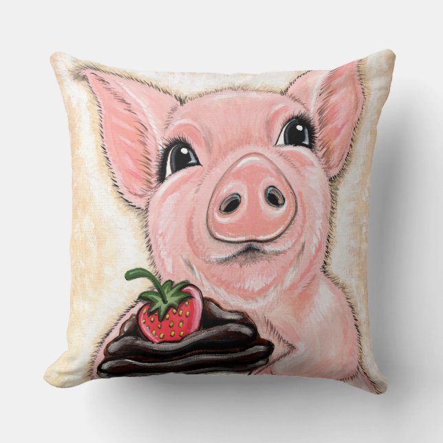 Almofada Cupcake Piggy Throw Pillow (Frente)