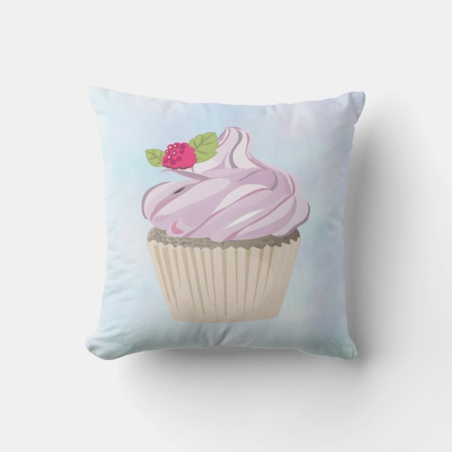 Almofada Cupcake rosa delicioso Berry no topo (Frente)