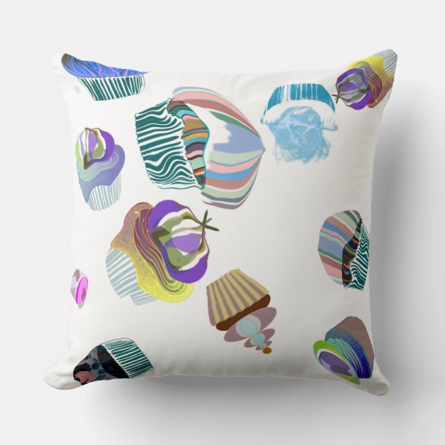 Almofada Cupcake verde-verde-verde-azul-marmoreado minimali (Frente)