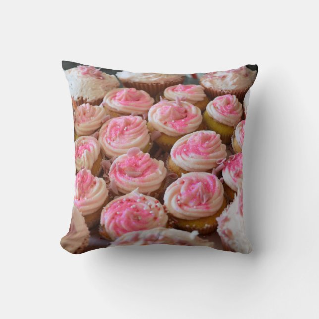 Almofada Cupcakes cor-de-rosa (Frente)