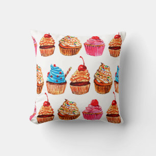 Almofada Cupcakes de aquarela