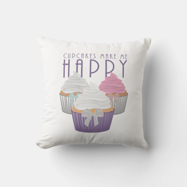 Almofada Cupcakes me fazem feliz (Frente)
