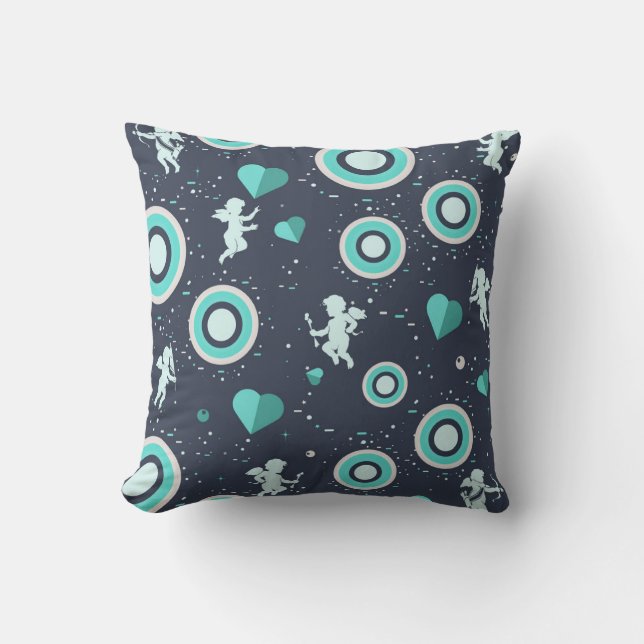 Almofada Cupido e corações design digital (Frente)