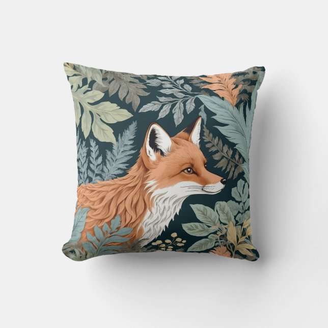 Almofada Curiosa Fox Fern deixa William Morris inspirado (Frente)