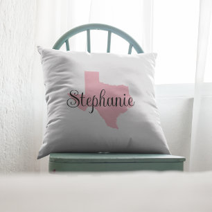 Almofada Curly Script Name Pink Texas