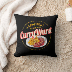 Almofada Currywurst Retro Sausage Vintage Fries Franceses