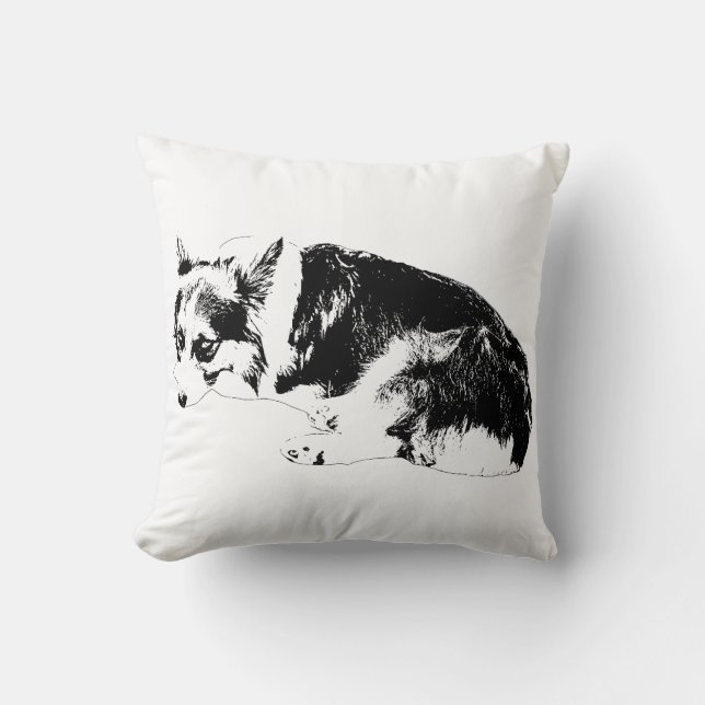 Almofada Curva de Sofá, Corgi Suave (Frente)