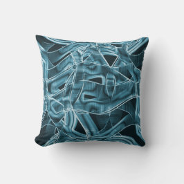 Almofada Curvas de fita, néon azul com alivio e sobreposiçã