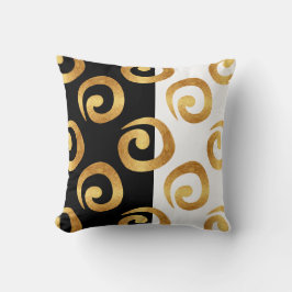 Almofada Curvas Douradas em preto-e-branco
