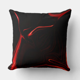 Almofada Curvas, ondulação em vermelho mais escuro, fundo p