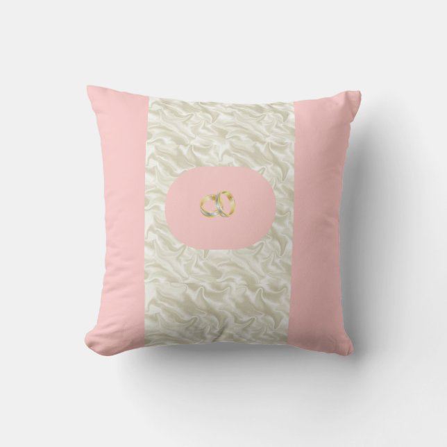 Almofada Cushion Anel de Casamento Rosa (Frente)