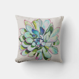 Almofada Cushion Azul Cactus e Rosa