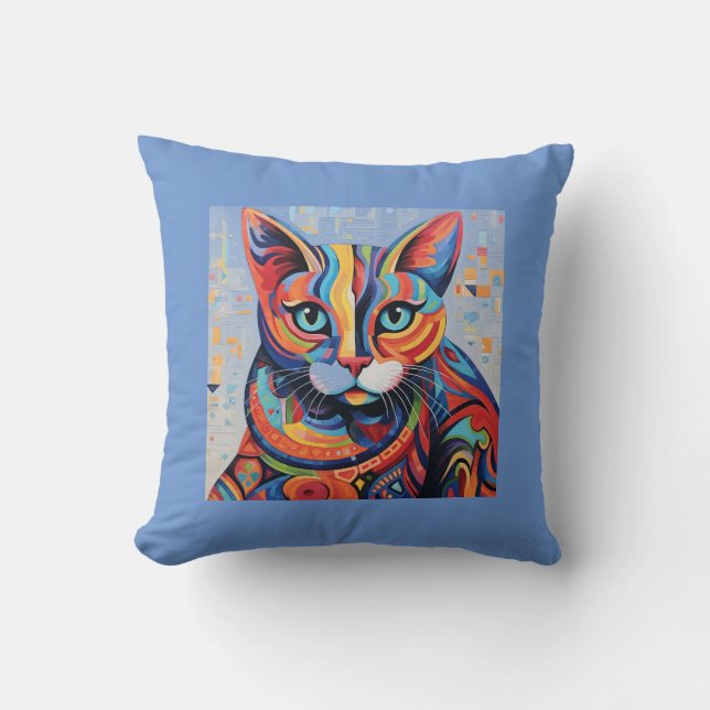 Almofada Cushion Colorida de Gato (Frente)