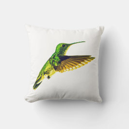 Almofada Cushion com Emerald hummingbird de barriga plana