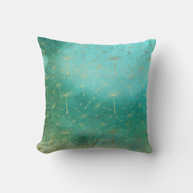 Almofada Cushion Dandelion Verde e Dourado (Frente)