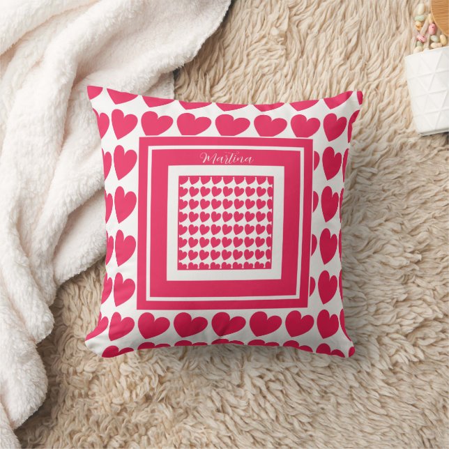 Almofada Cushion de Coração Rosa Personalizado (Cobertor)