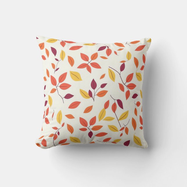 Almofada Cushion de Folha de outono - Colunas de Queda (Frente)