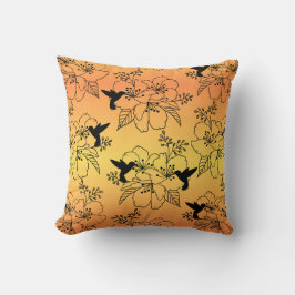 Almofada Cushion de Hummingbird e Padrão Floral