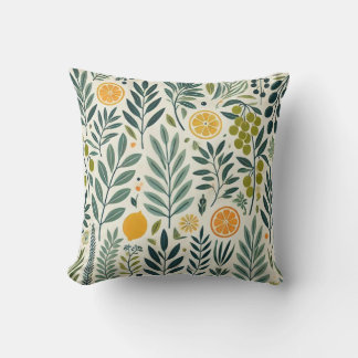 Almofada Cushion de Impressão de oliveira e Citrus