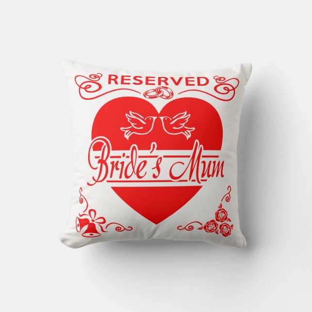 Almofada Cushion de Mãe da noiva reservado para a Mãe da no (Frente)