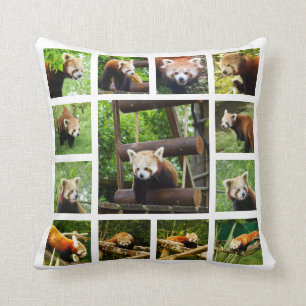 Almofada Cushion de Modelo de Foto de Panda Vermelha Dupla