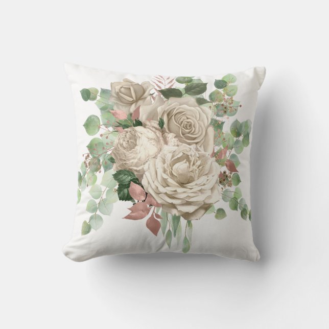 ALMOFADA CUSHION DE NEUCALYPTUS ROSA DE CREAM ELEGANTE (Frente)