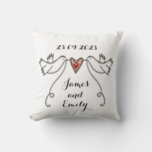 Almofada Cushion de presente personalizado de pombos branco