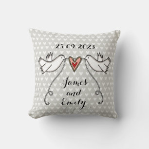 Almofada Cushion de presente personalizado de pombos branco