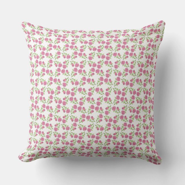 Almofada Cushion de rosas cor-de-rosa minúsculas (Frente)
