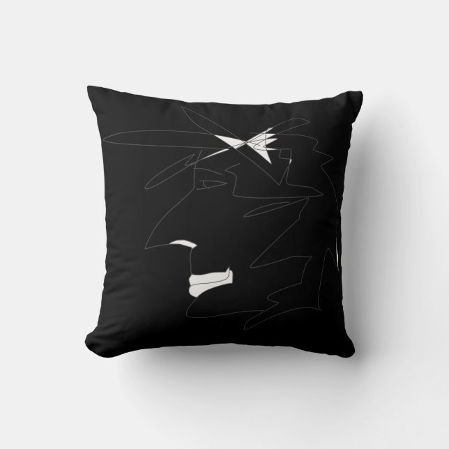 Almofada Cushion de rosto estranho da cabeça de desenho (Frente)