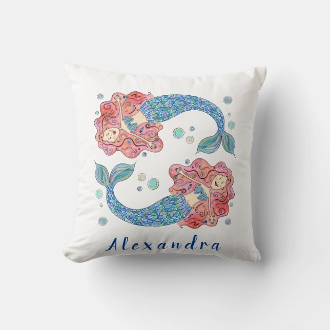 Almofada Cushion de Sereia Personalizado (Frente)