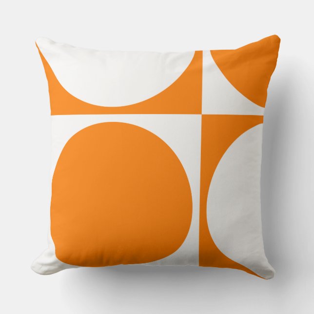 Almofada Cushion de Sofá Quadrado, Quadrados Laranja (Frente)