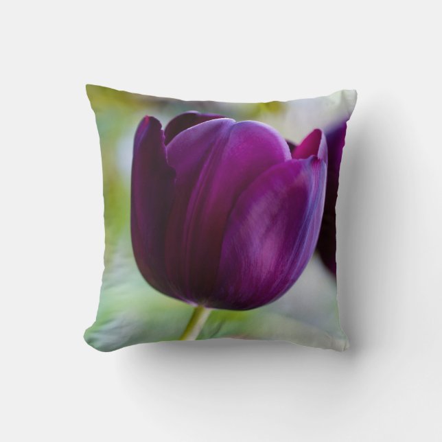 Almofada Cushion de tulipas roxas (Frente)