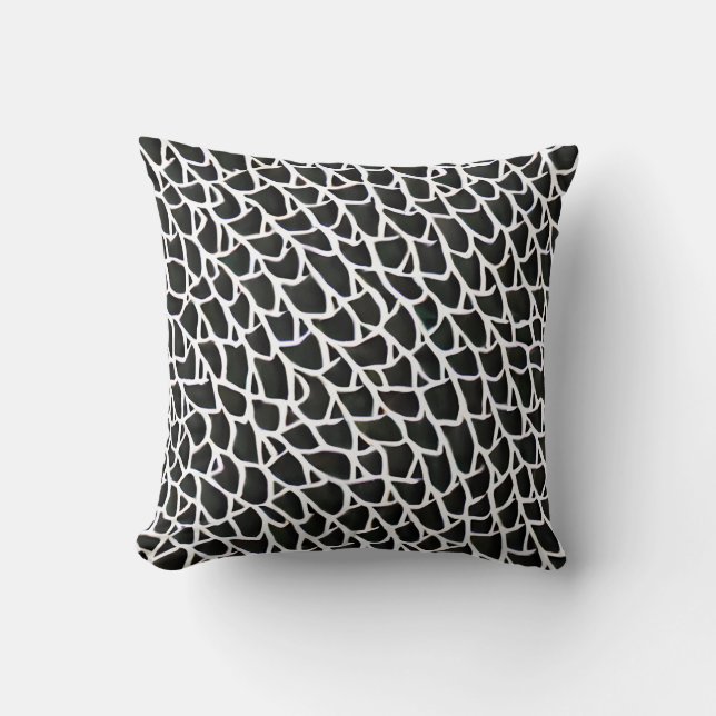 Almofada Cushion Elegante Preto e Branco (Frente)