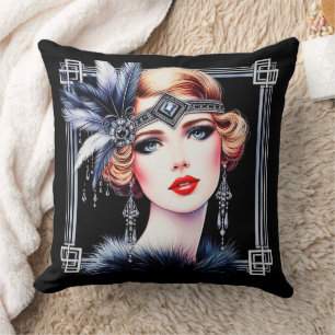 Almofada Cushion Flapper Deco de Arte Glamorosa