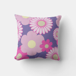 Almofada Cushion Floral de Sofá Rosa e Púrpura