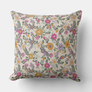 Almofada Cushion Floral Vintage - Decoração Botânica Colori