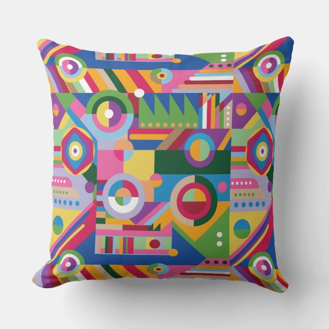 Almofada Cushion Geométrico Inspirado pelo Decor da Dopamin (Frente)