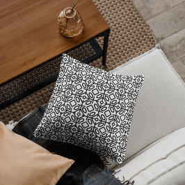 Almofada Cushion Geométrico Preto e Branco Padrão