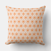 Cushion, Lotus Flower Graphic em Branco e Laranja