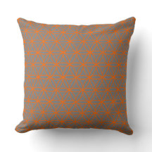 Cushion, Lotus Flower Graphic em Cinza e Laranja