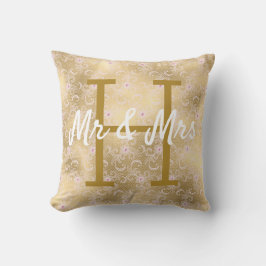 Almofada Cushion Monograma de Padrão Dourado