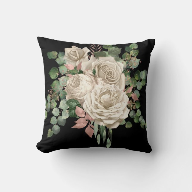 ALMOFADA CUSHION NEGRO EUCALYPTUS ROSA NEGRO (Frente)